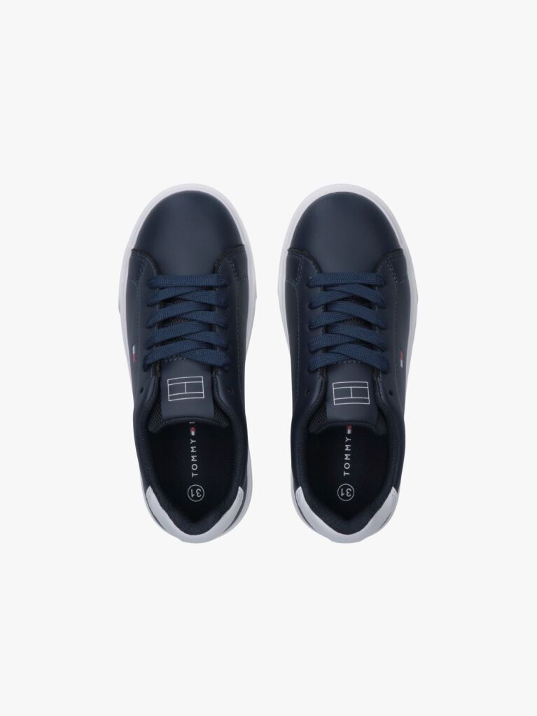 Blue Flag Embroidery Lace-Up Sneakers  Kids Unisex