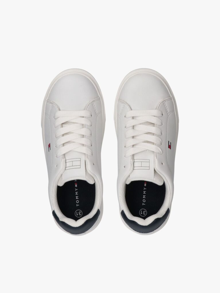 White Flag Embroidery Lace-Up Sneakers  Kids Unisex