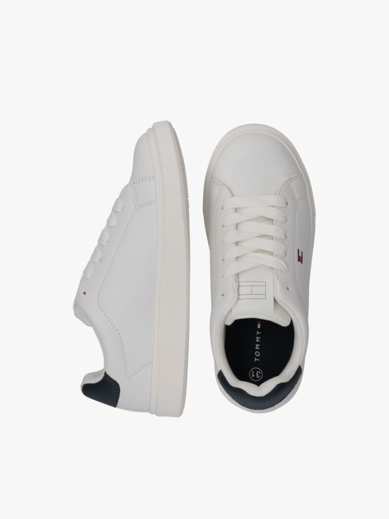 White Flag Embroidery Lace-Up Sneakers  Kids Unisex