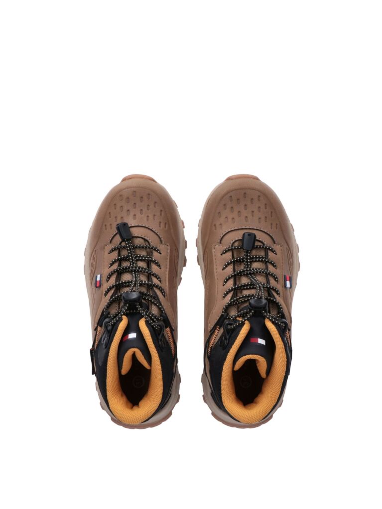 Brown High Top Cleat Lace-Up Sneakers  Kids Unisex