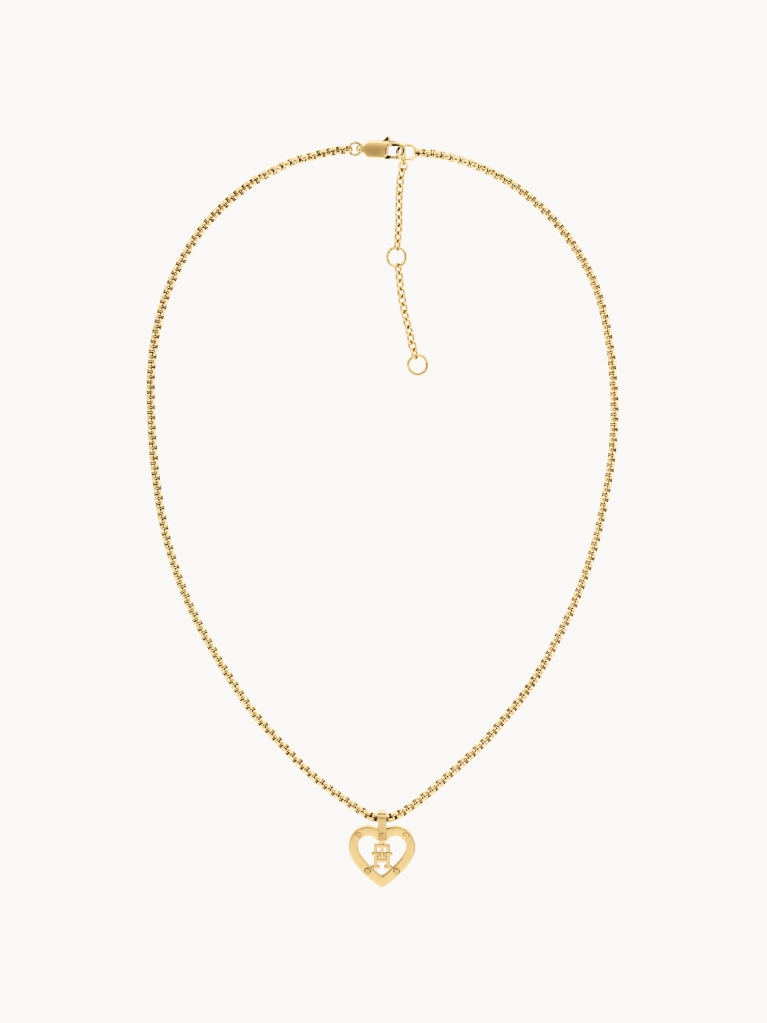 Gold TH Monogram Gold-Plated Heart Necklace  Women