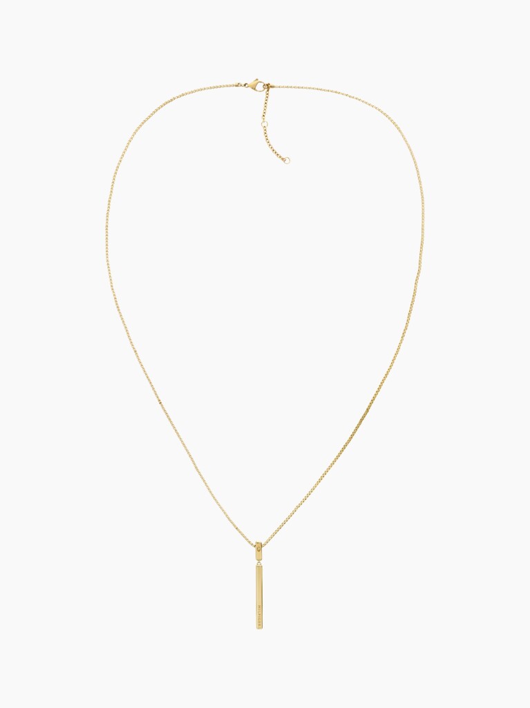Gold Gold-Plated Linear Logo Necklace  Women