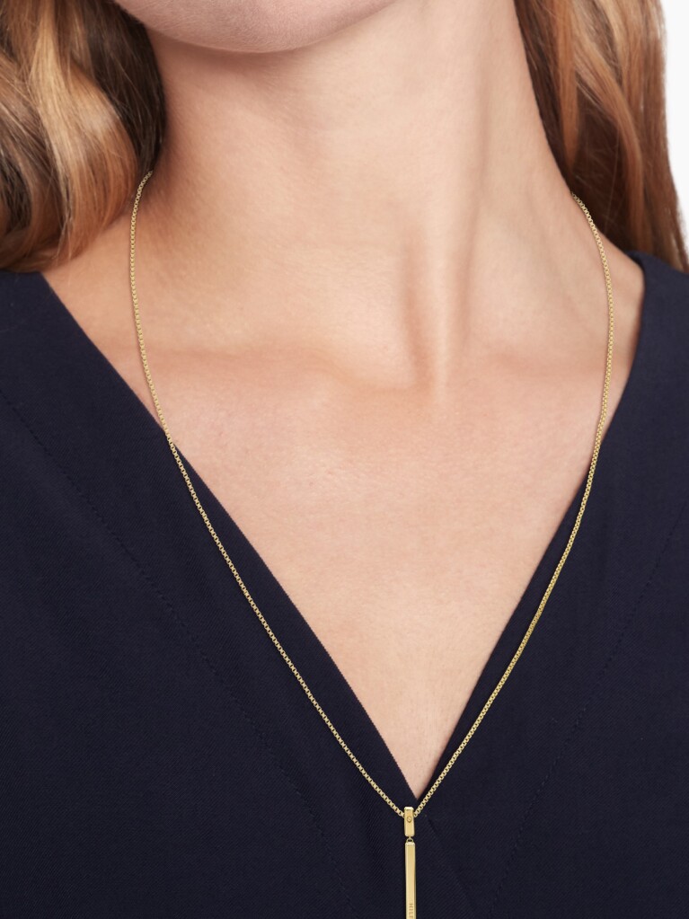 Gold Gold-Plated Linear Logo Necklace  Women