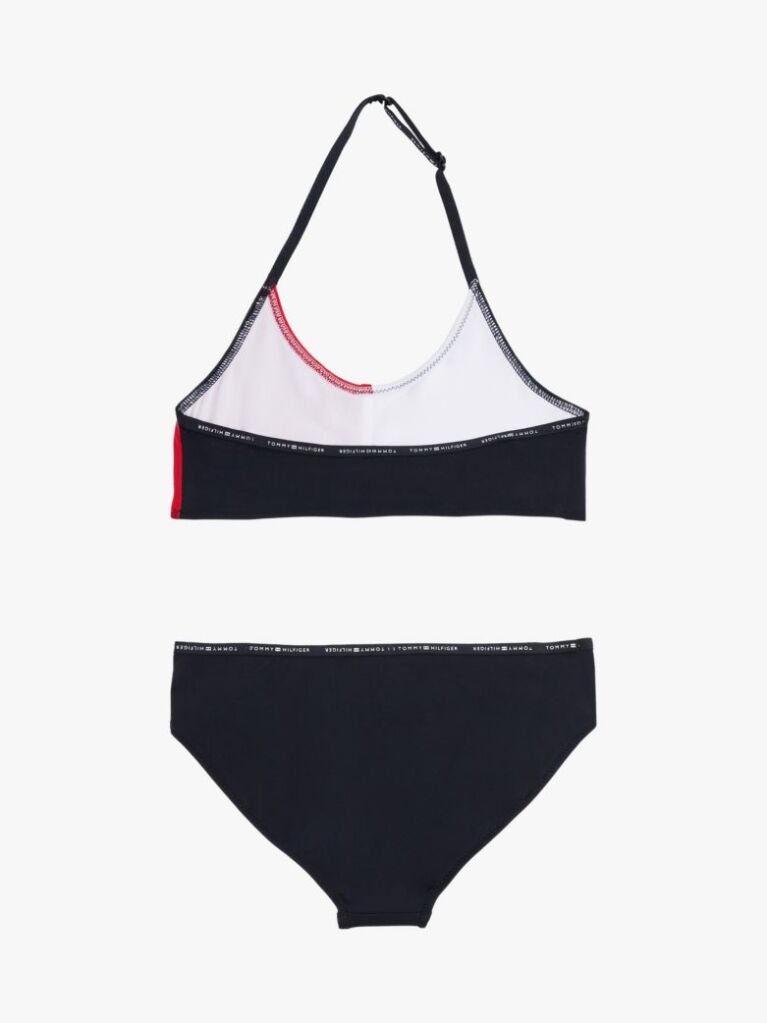 Multi Hilfiger Flag Halterneck Bikini Set  Girls
