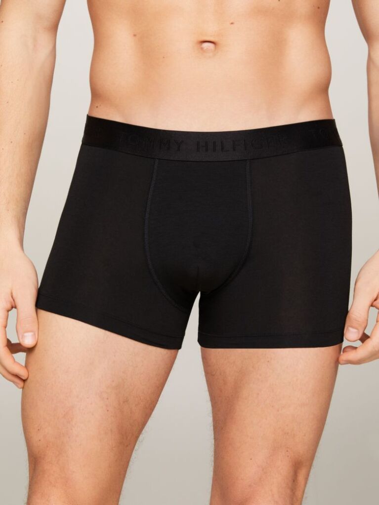 Black 3-Pack Tonal Logo Trunks  Men