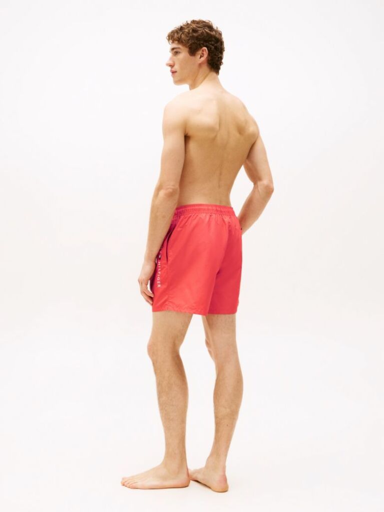 Pink Original Logo Mid Length Swim Shorts  Men