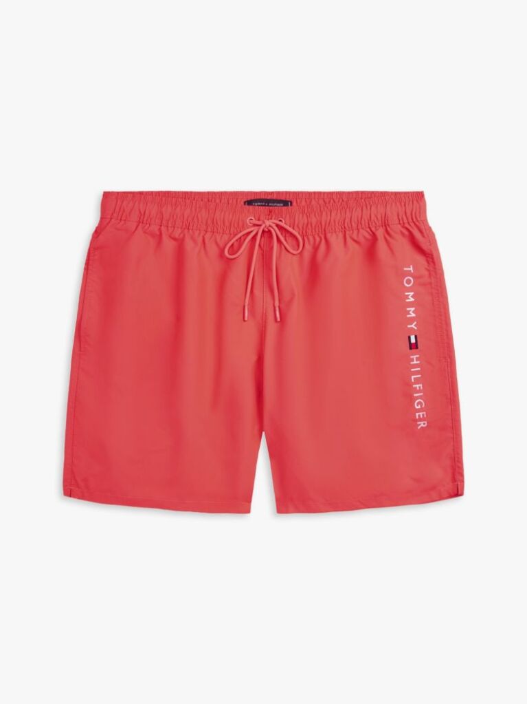 Pink Original Logo Mid Length Swim Shorts  Men