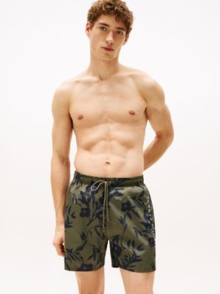Multi Original Print Mid Length Swim Shorts  Men