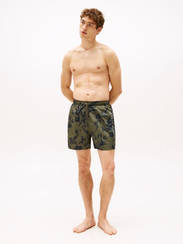 Multi Original Print Mid Length Swim Shorts  Men