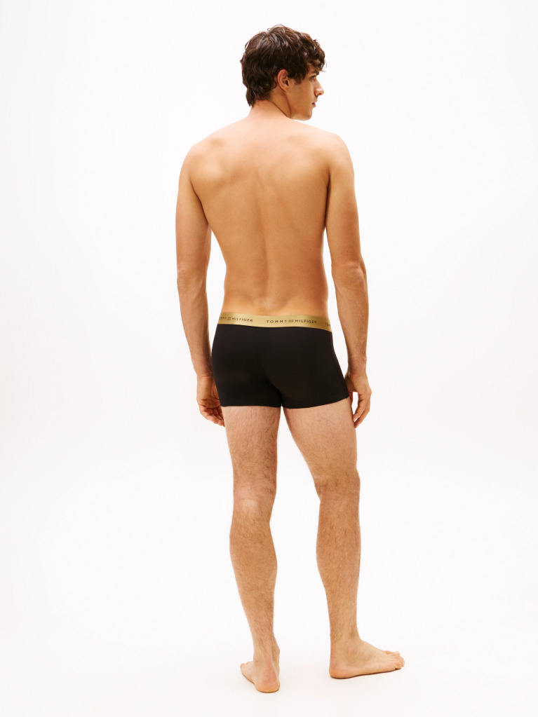 Black 3-Pack Metallic Logo Trunks Gift Set  Men