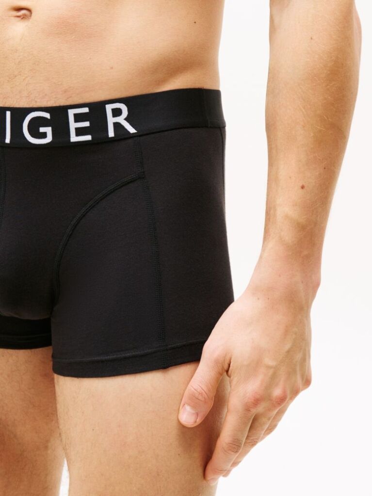 Black 3-Pack Logo Waistband Trunks  Men