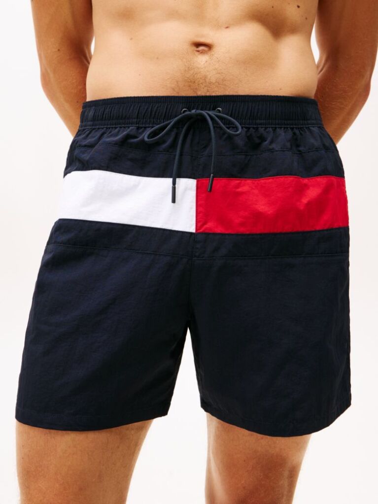 Blue Hilfiger Flag Mid Length Swim Shorts  Men