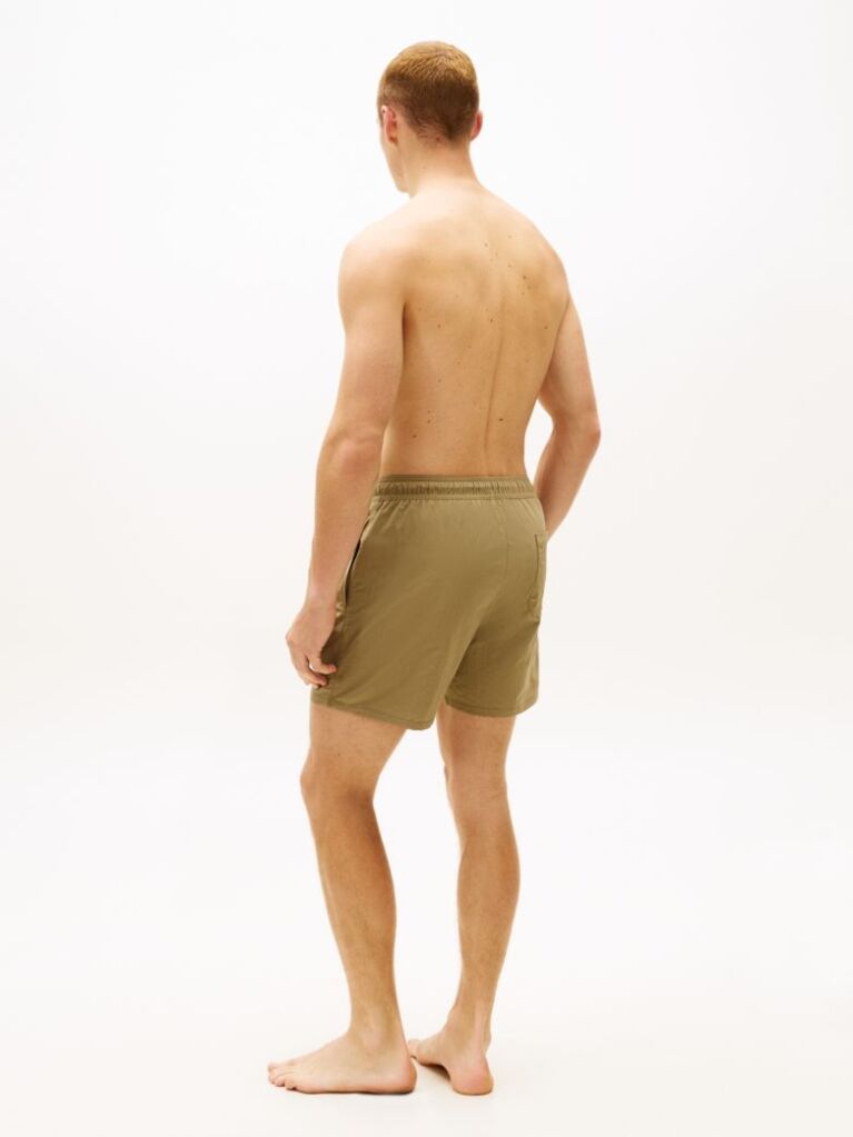 Green Essential Mid Length Swim Shorts  Men