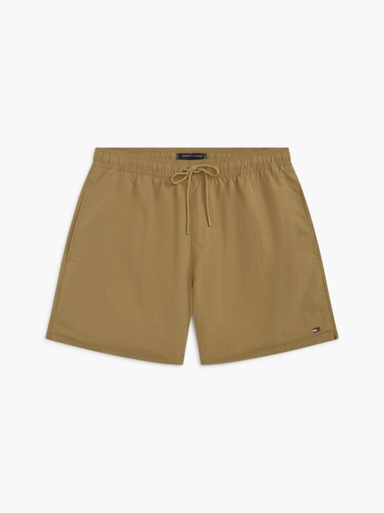 Green Essential Mid Length Swim Shorts  Men