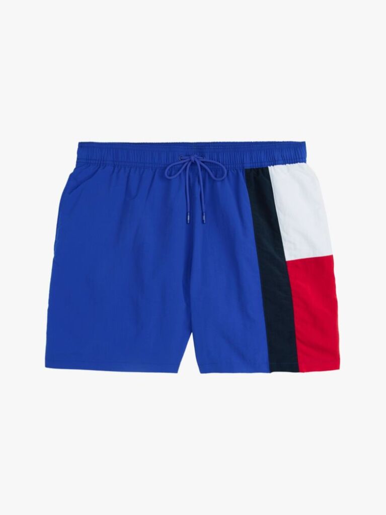Blue Hilfiger Flag Slim Mid Length Swim Shorts  Men