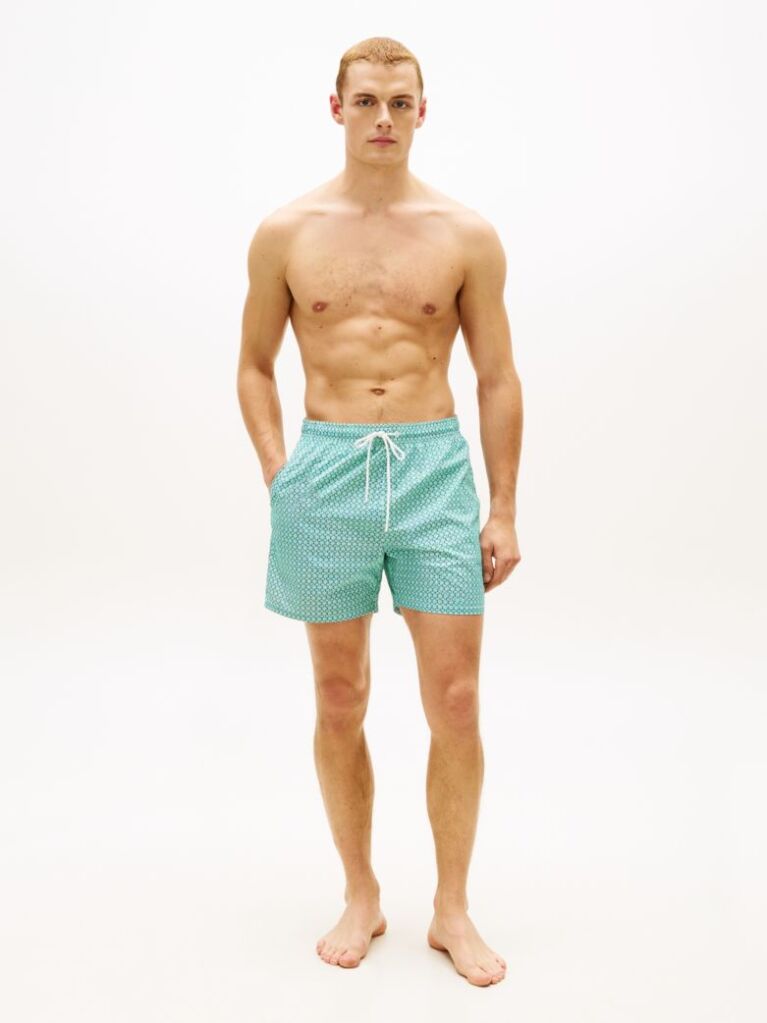 Blue Print Mid Length Swim Trunks  Men