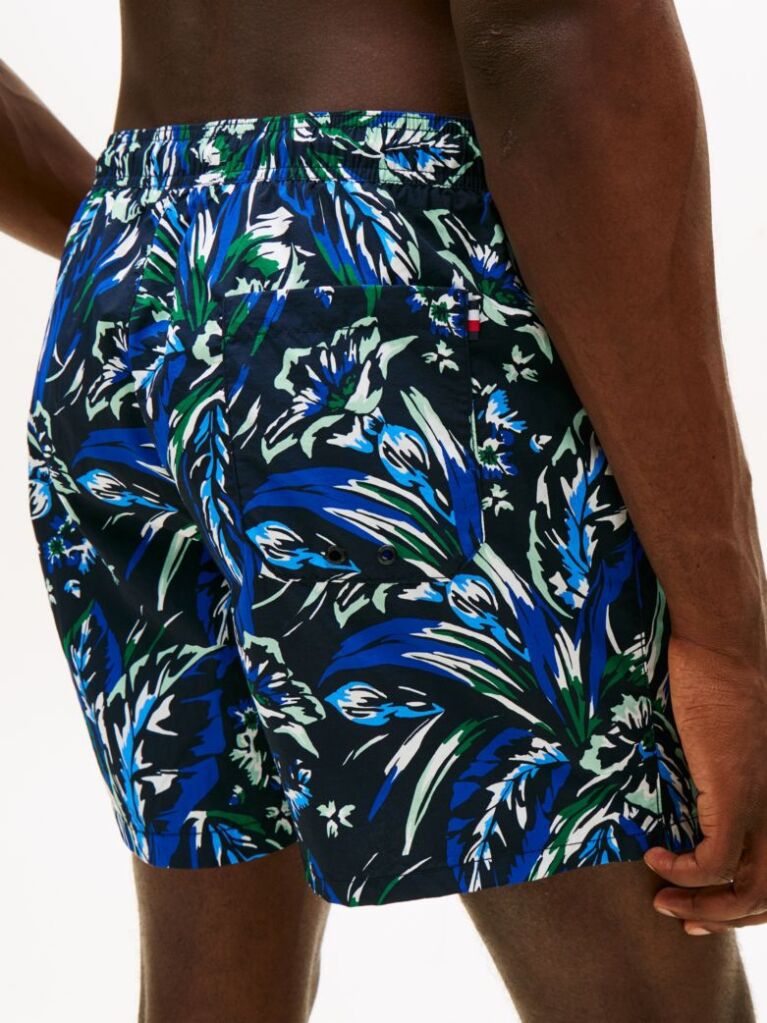 Multi Print Mid Length Swim Trunks  Men