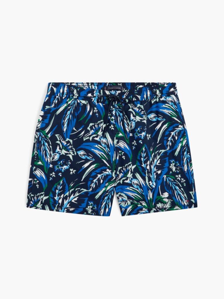 Multi Print Mid Length Swim Trunks  Men