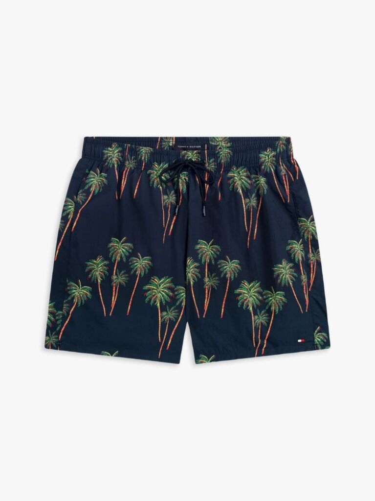 Multi Print Mid Length Swim Trunks  Men