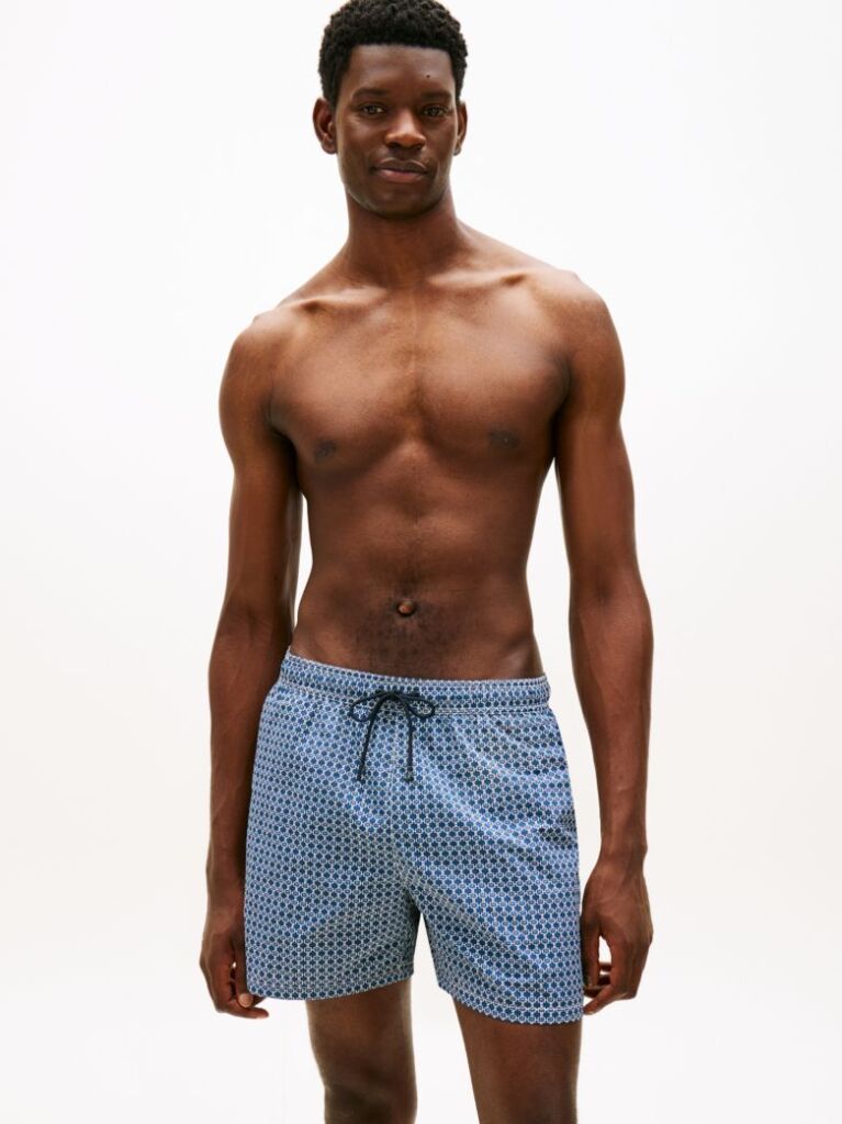 Blue Print Mid Length Swim Trunks  Men