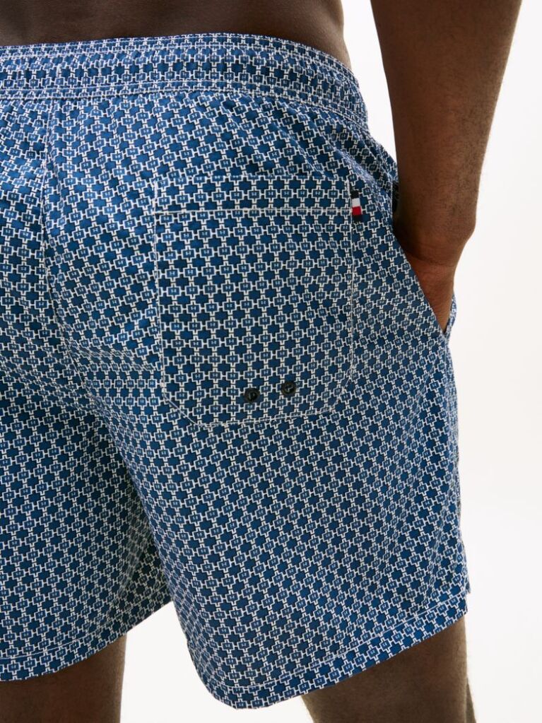 Blue Print Mid Length Swim Trunks  Men