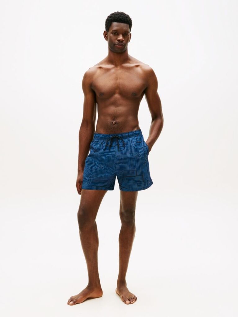 Blue Print Mid Length Swim Trunks  Men