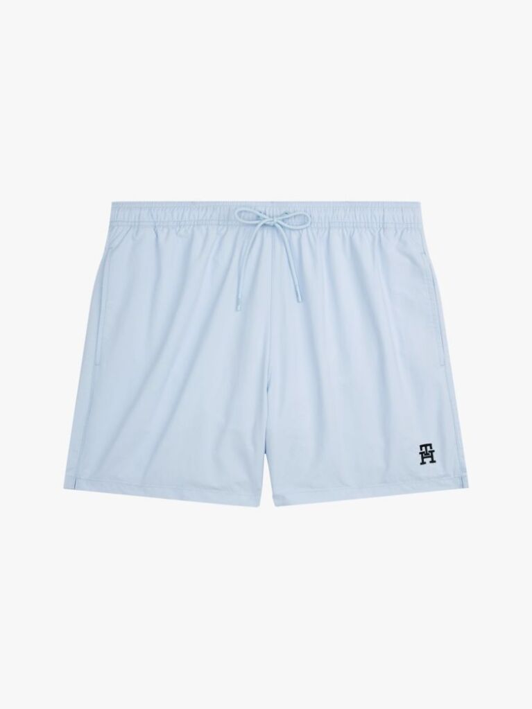 Blue TH Monogram Mid Length Swim Trunks  Men