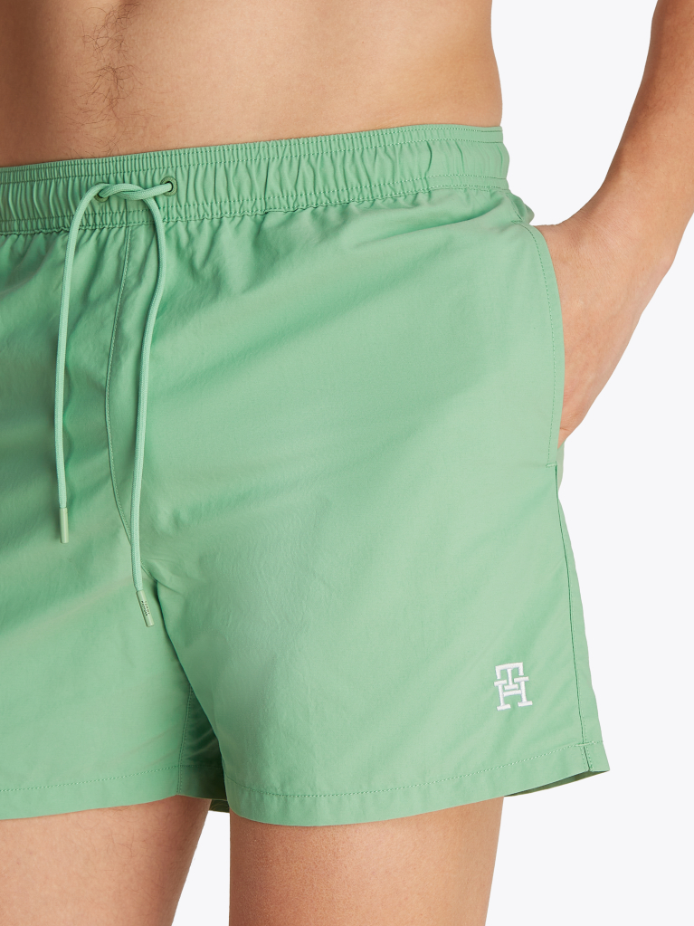 Green TH Monogram Mid Length Swim Trunks  Men