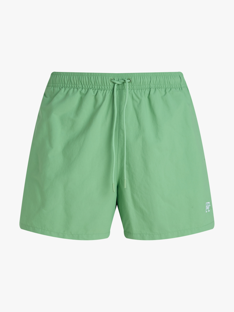 Green TH Monogram Mid Length Swim Trunks  Men