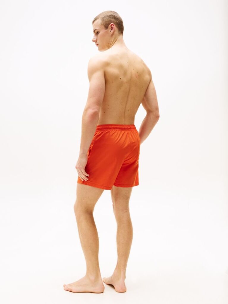 Orange TH Monogram Mid Length Swim Trunks  Men