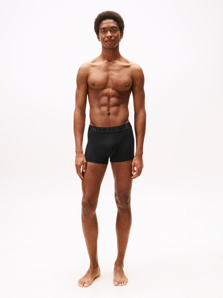 Black 3-Pack Metallic Waistband Trunks  Men