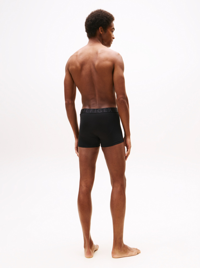 Black 3-Pack Metallic Waistband Trunks  Men