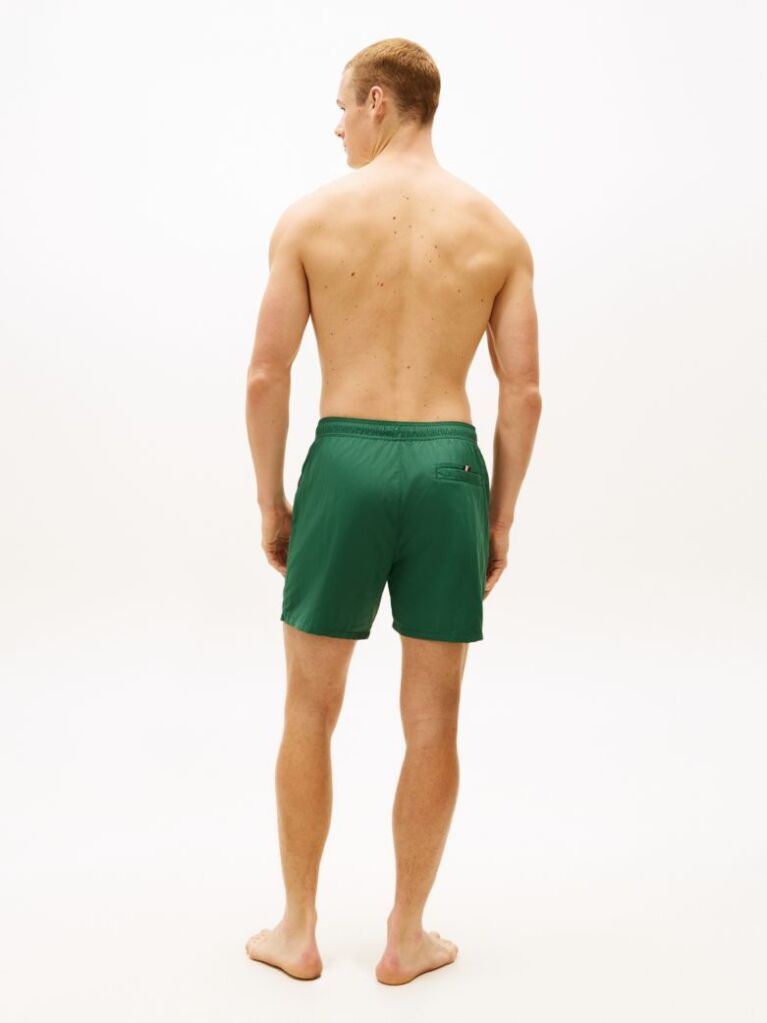 Green Original Logo Mid Length Swim Shorts  Men