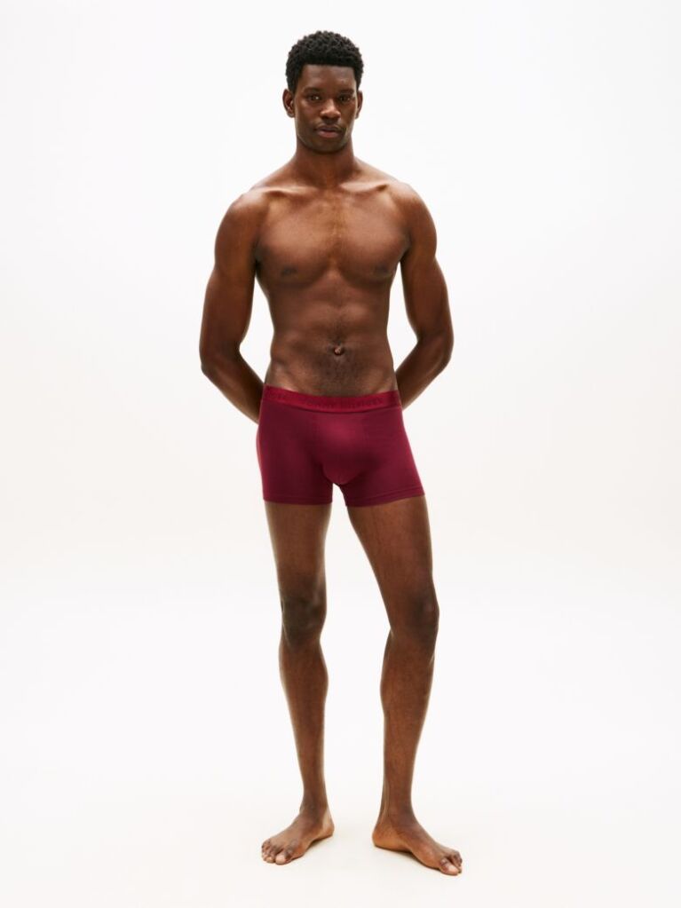 Red 3-Pack Everyday Luxe Tonal Waistband Trunks  Men