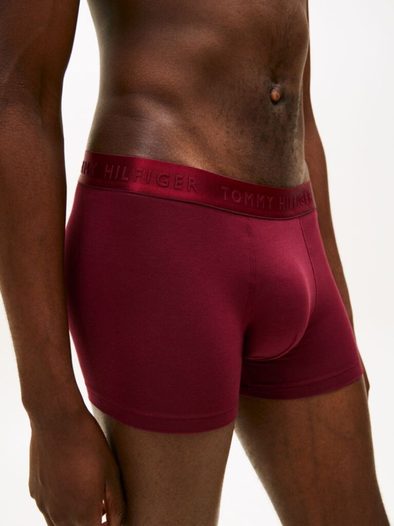 Red 3-Pack Everyday Luxe Tonal Waistband Trunks  Men