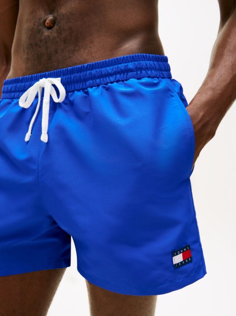 Blue Heritage Logo Mid Length Swim Shorts  Men