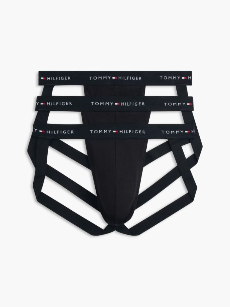 Black 3-Pack Signature Logo Waistband Jockstraps  Men