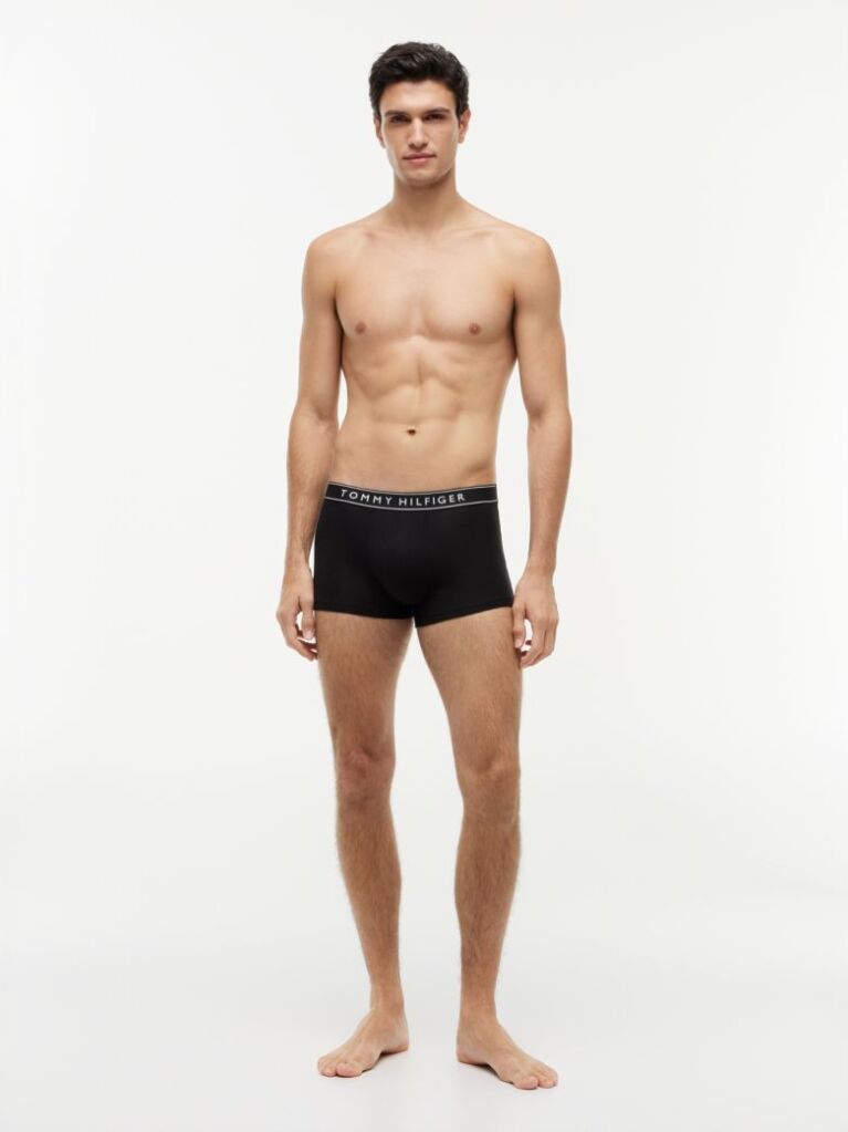 Black 3-Pack Essential Logo Waistband Trunks  Men