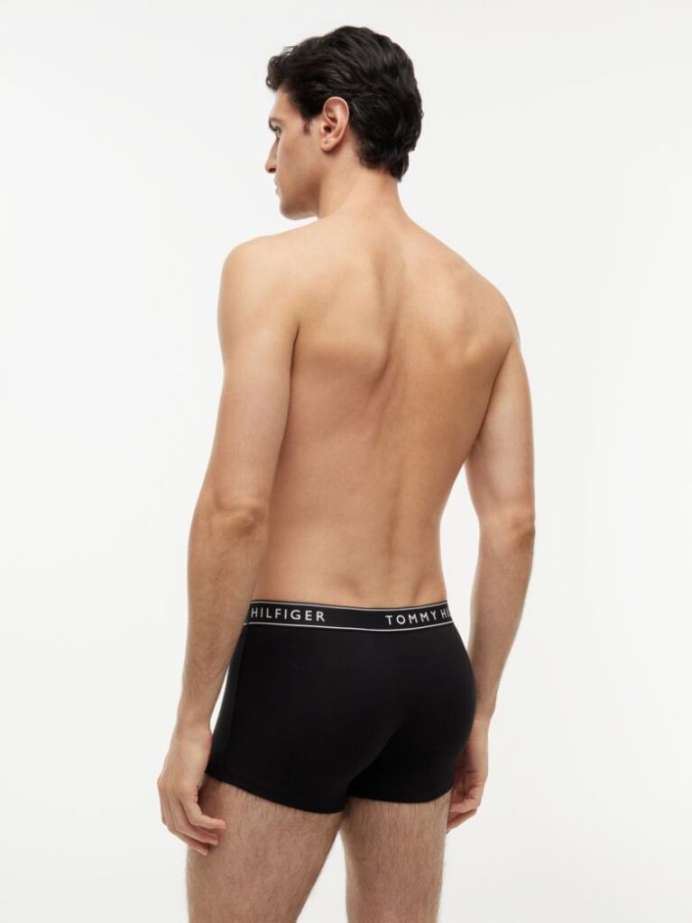 Black 3-Pack Essential Logo Waistband Trunks  Men