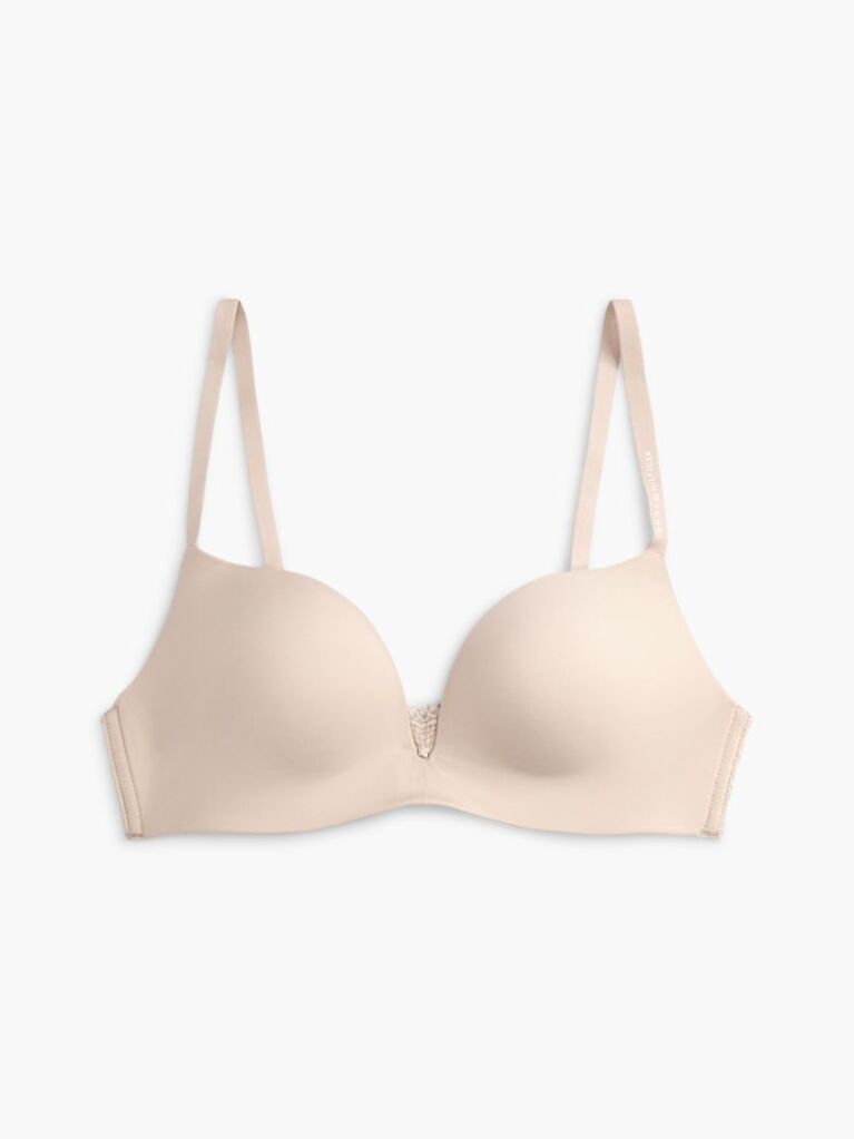 Beige Wireless Padded Push-Up Triangle Bra  Women