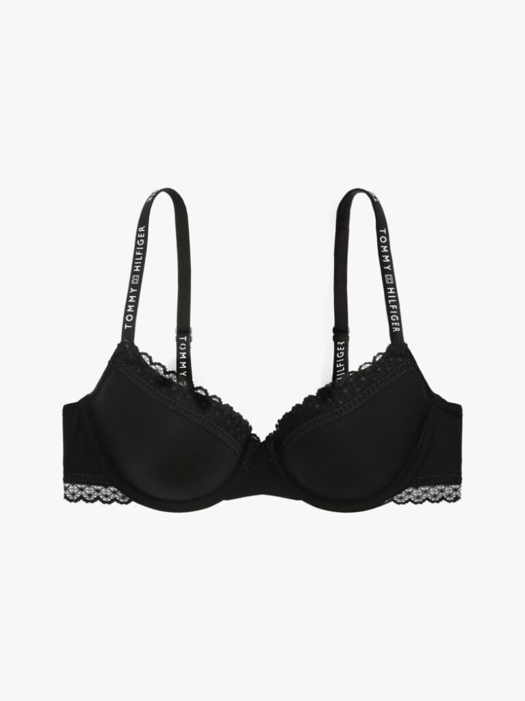 Black Tonal Lace Demi-Cup Bra  Women