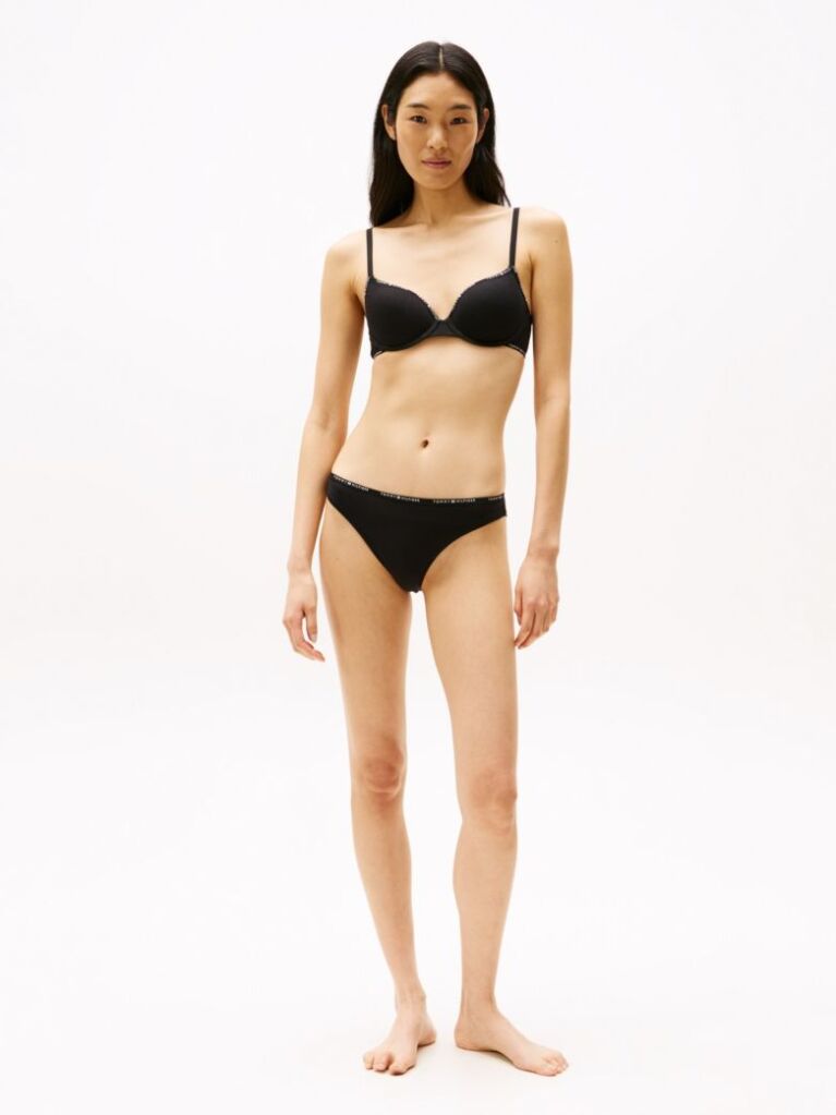 Black Repeat Logo Cheeky Briefs  Women