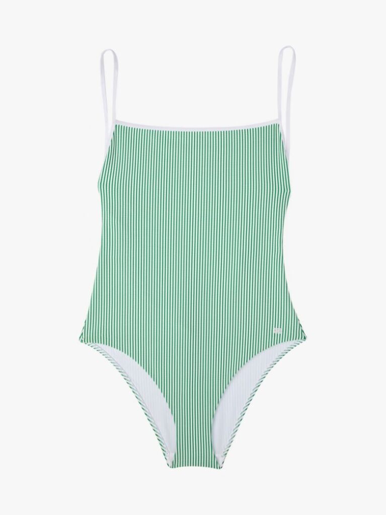 Multi Ribbed Texture Scoop Back Swimsuit  Women