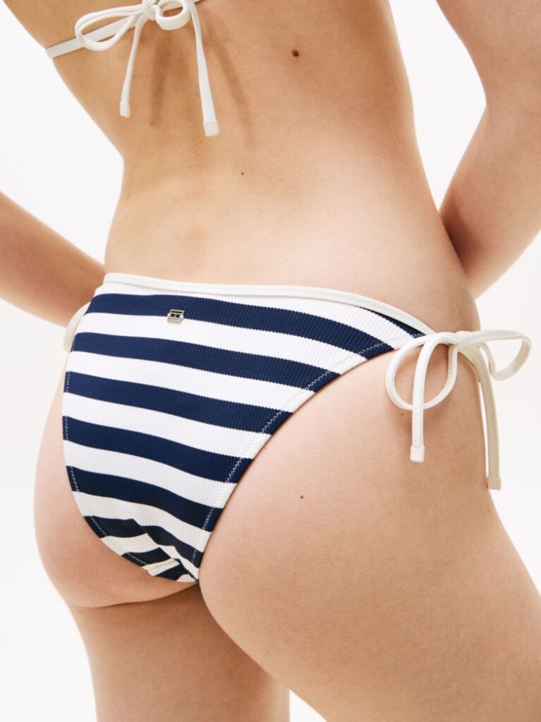 Multi Textured Side Tie Bikini Bottoms  Women