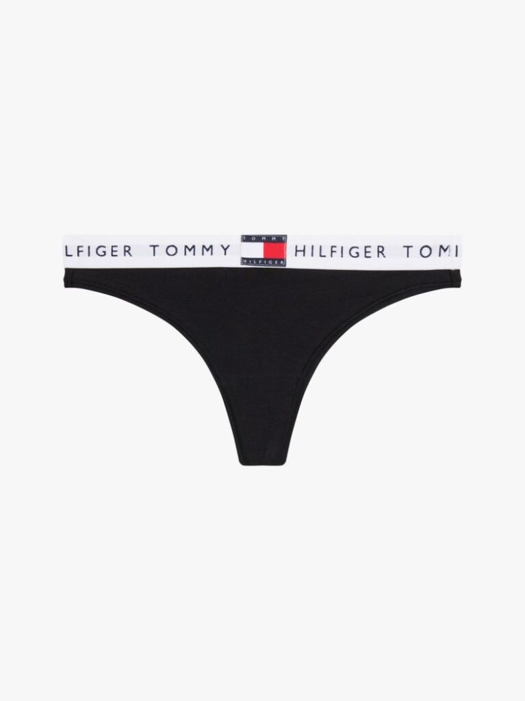 Black Heritage Waistband Logo Thong  Women
