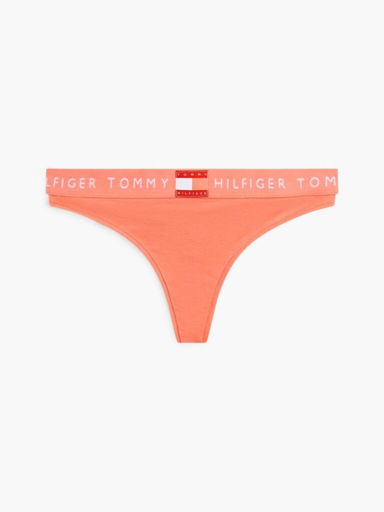 Orange Heritage Waistband Logo Thong  Women