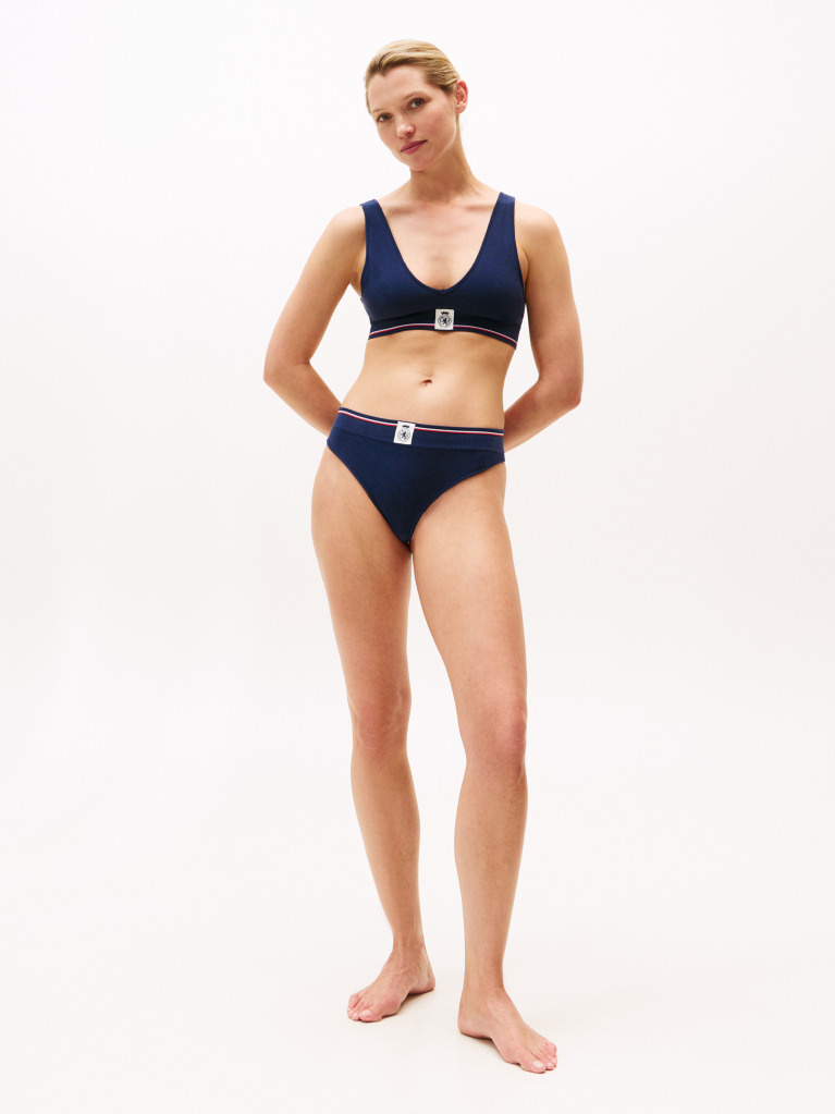 Μπλε TH Crest Ριμπ Τριγωνικό Bralette  Γυναίκες