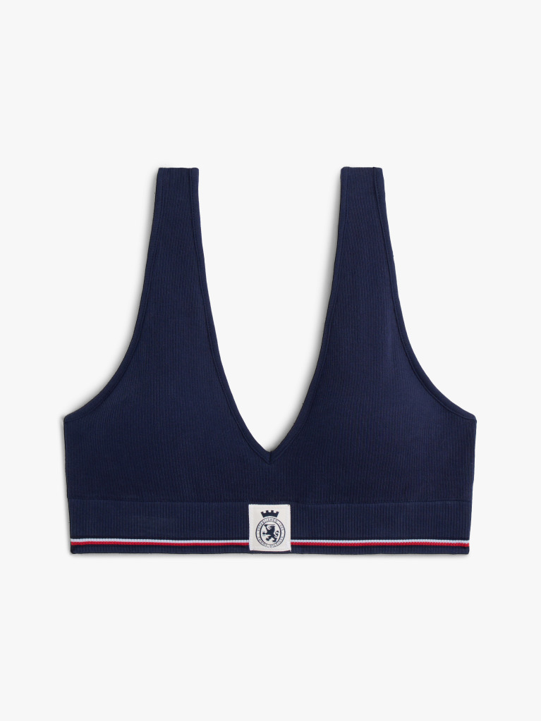 Μπλε TH Crest Ριμπ Τριγωνικό Bralette  Γυναίκες