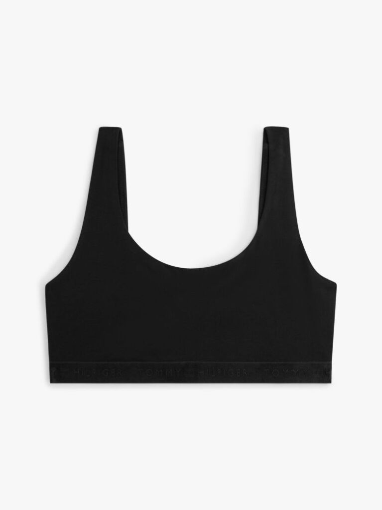 Black Repeat Logo Scoop Neck Bralette  Women