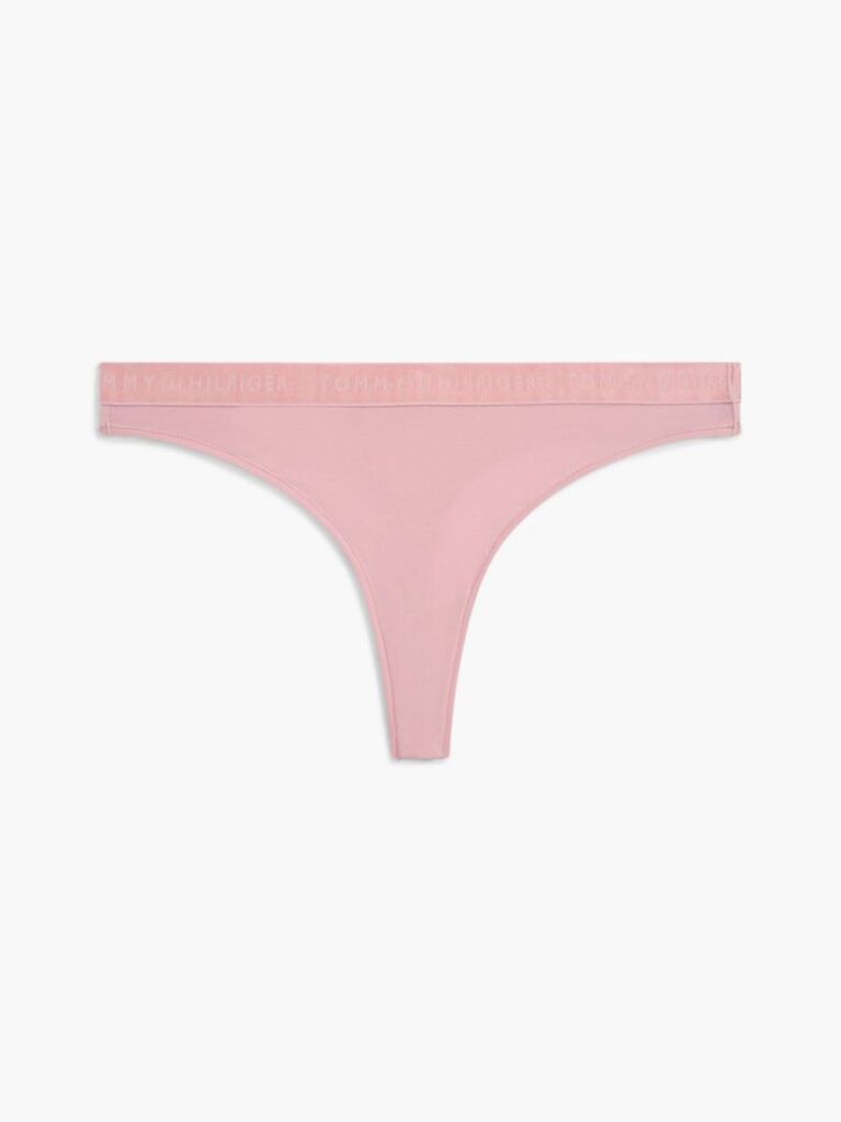 Pink Tonal Repeat Logo Waistband Thong  Women
